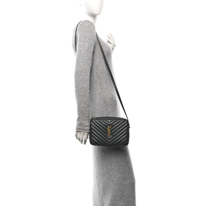 Saint Laurent Calfskin Matelasse Monogram Lou Camera Bag Storm 2 of 11