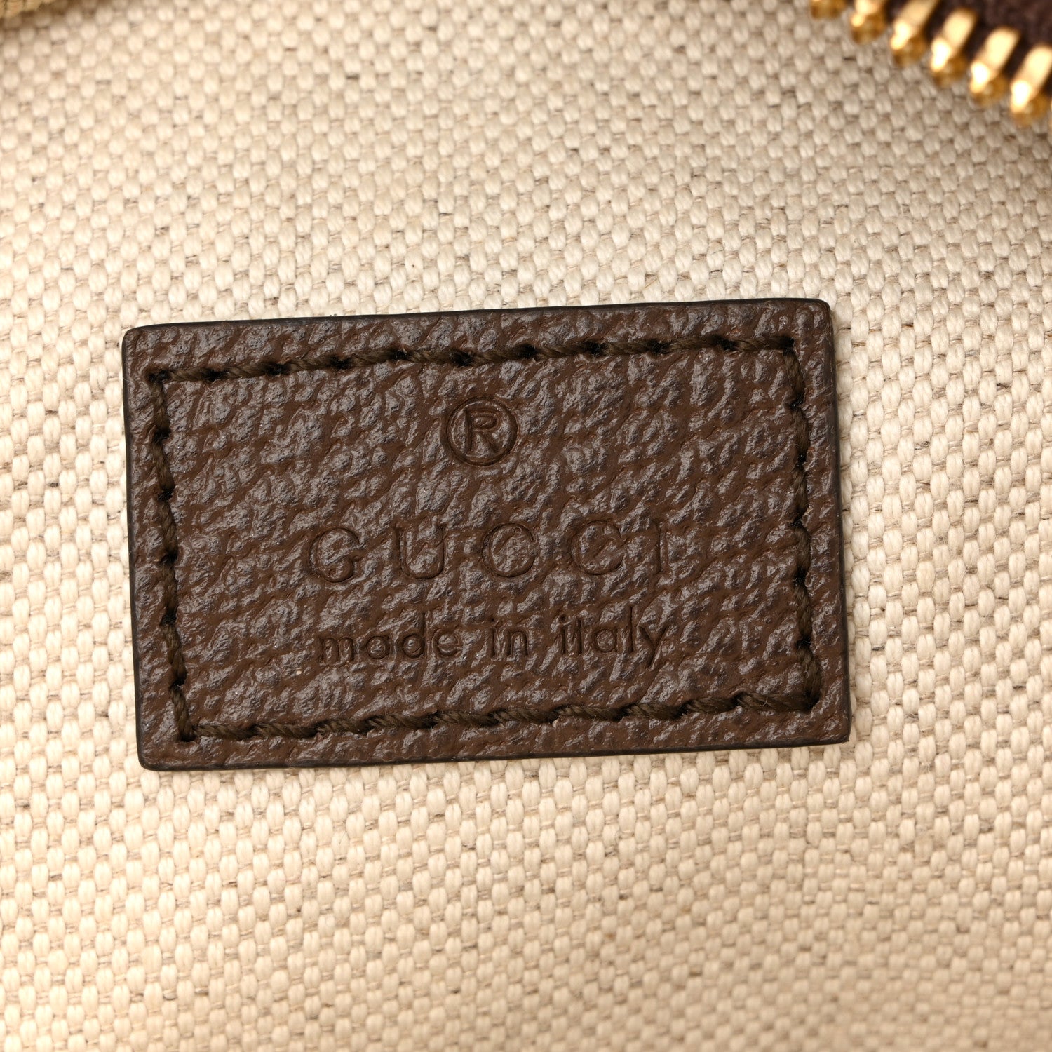 Gucci Monogram Jumbo GG Textured Dollar Calfskin Web Belt Bag Camel Ebony New Acero 6 of 10