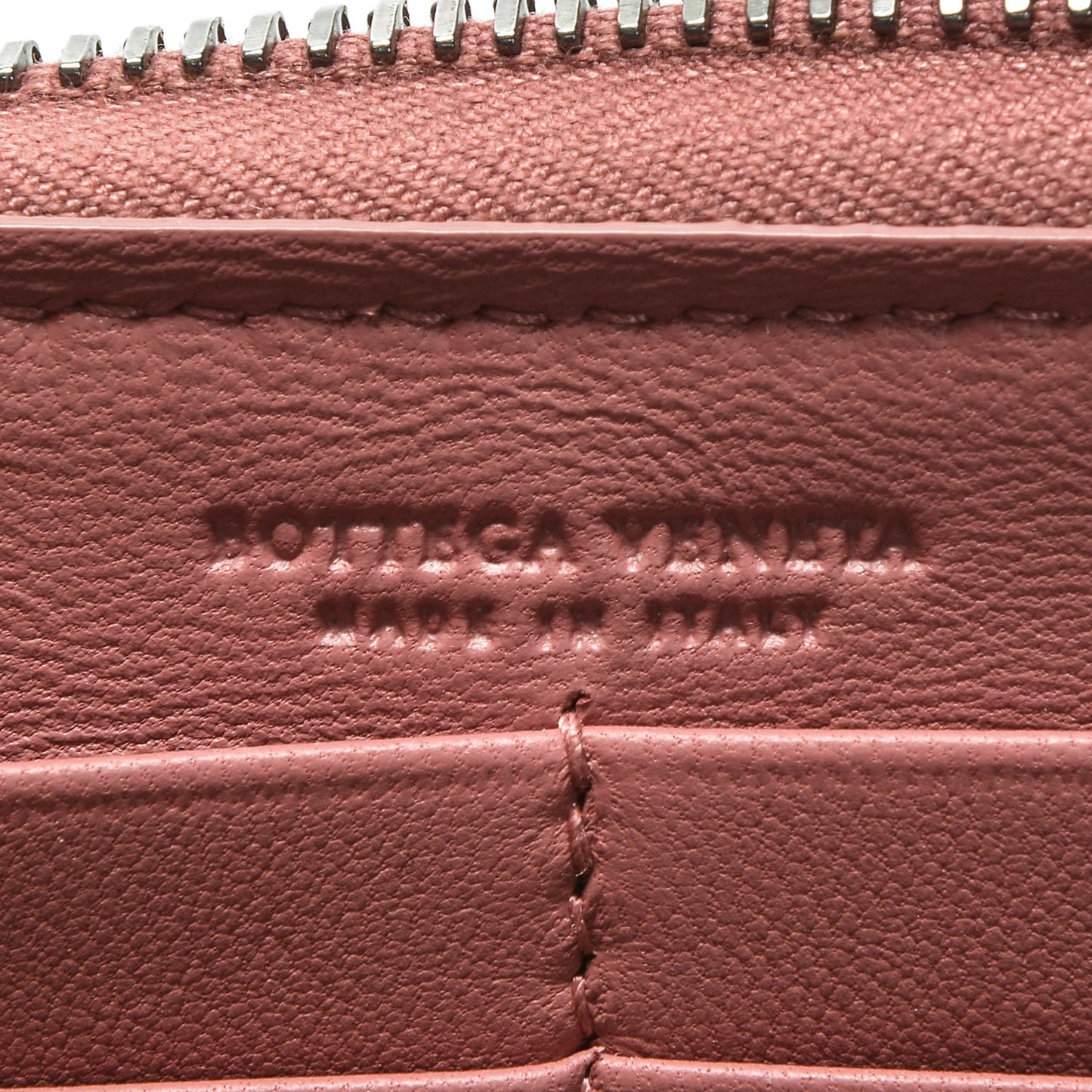 Nappa Intrecciato Zip Around Wallet Mallow