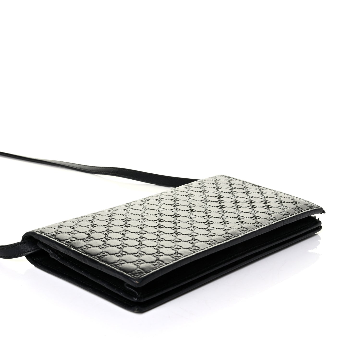 Microguccissima Crossbody Wallet Black