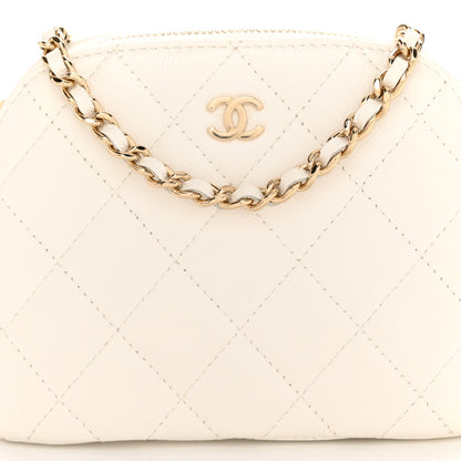 Chanel Caviar Quilted Classic Clutch With Chain White 8 of 10