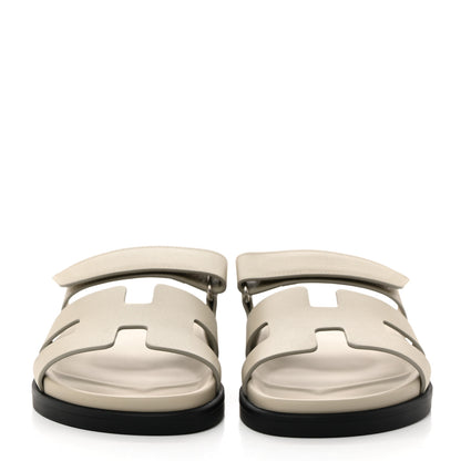 Hermes Calfskin Womens Chypre Sandals 39 Beige Mastic 2 of 9