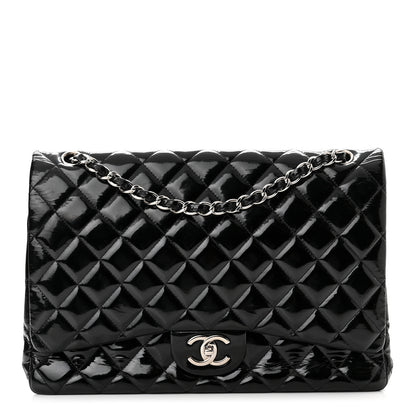Chanel Patent Quilted Maxi Double Flap Black 1 of 10
