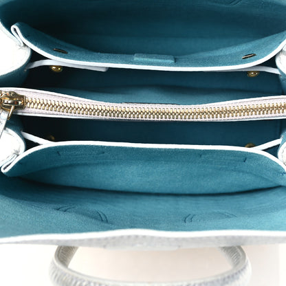 MCM Calfskin Pearls Studded Mini Milla Tote White Flake 6 of 15