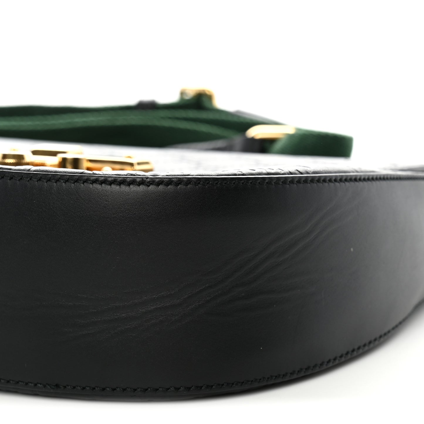Guccissima Web Medium Padlock Messenger Shoulder Bag Black