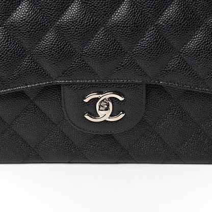 Chanel Caviar Quilted Jumbo Double Flap Black 12 of 13