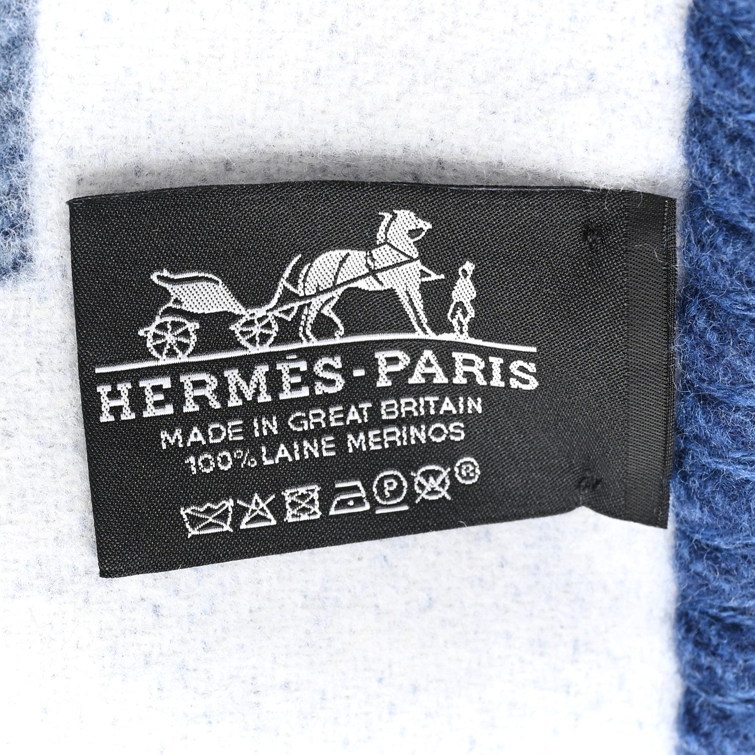 Hermes Meriono Wool Couvertures Nouvelles Blanket Marine 3 of 3