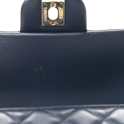 Chanel Lambskin Quilted Mini Rectangular Flap Dark Blue 9 of 9