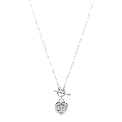 Tiffany Sterling Silver Enamel Return to Tiffany Love Heart Necklace Blue 1 of 4