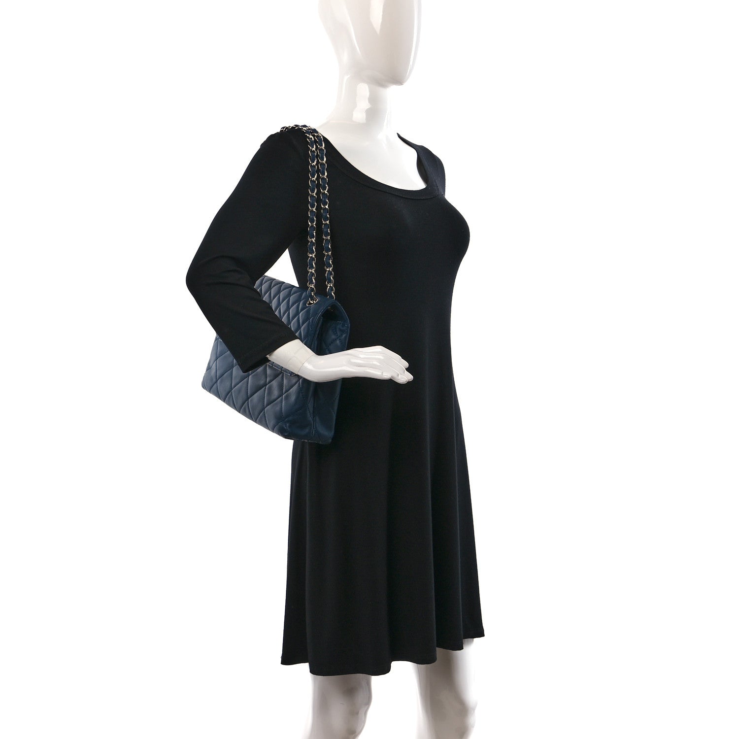 Chanel Calfskin Quilted In the Business Flap Dark Navy Blue 2 of 9