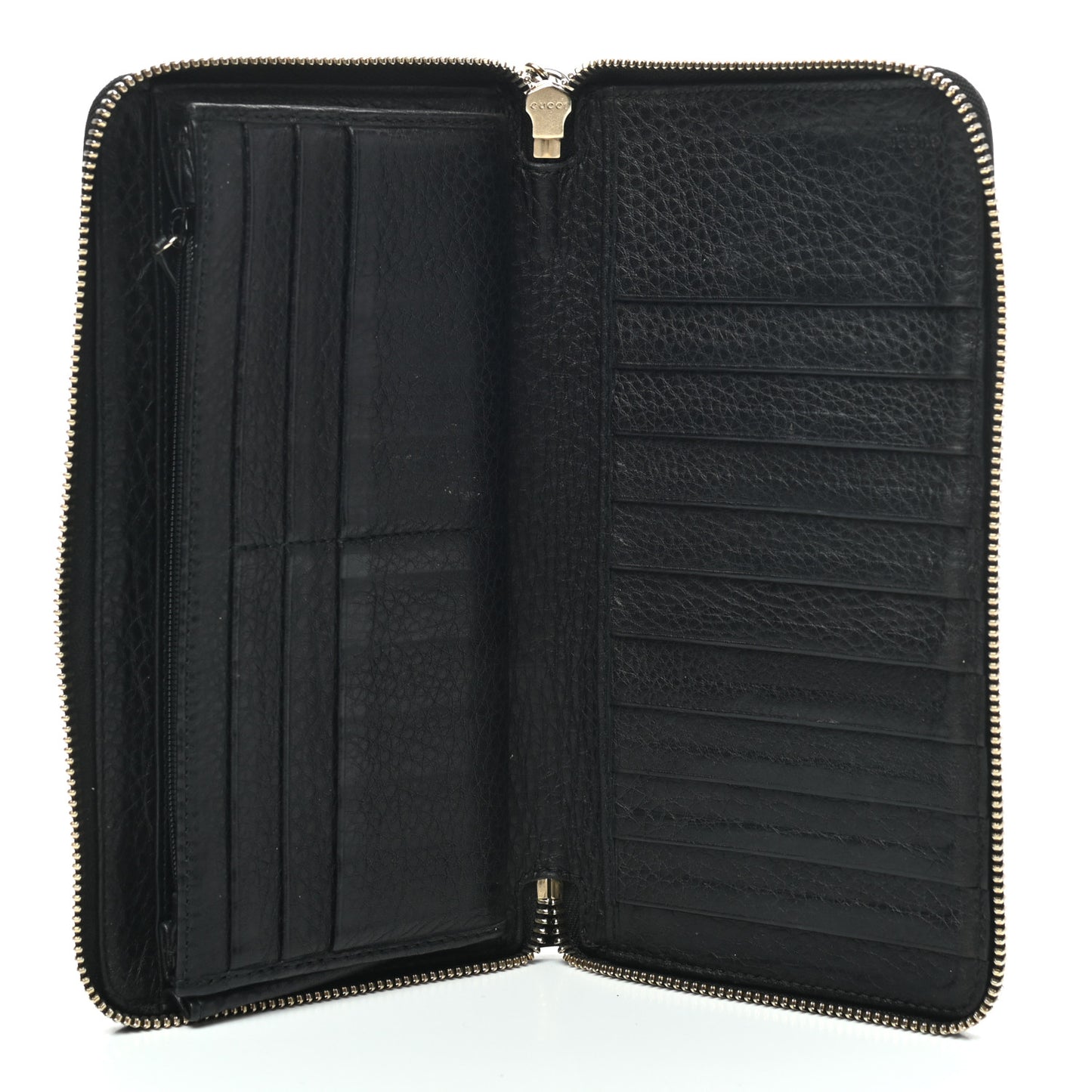 Pebbled Calfskin Soho Zip Around Wallet Black