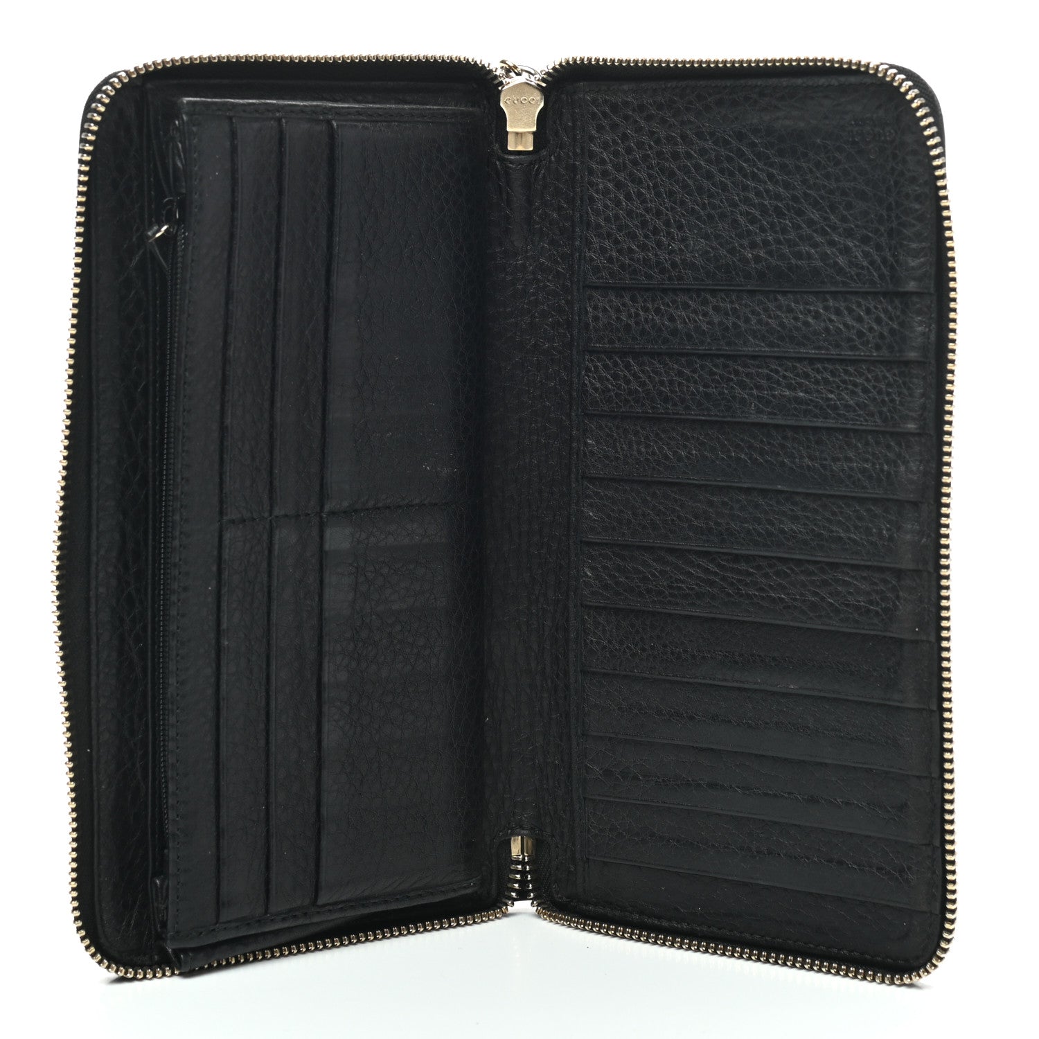 Gucci Pebbled Calfskin Soho Zip Around Wallet Black 5 of 9