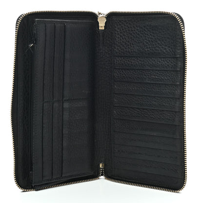 Gucci Pebbled Calfskin Soho Zip Around Wallet Black 5 of 9