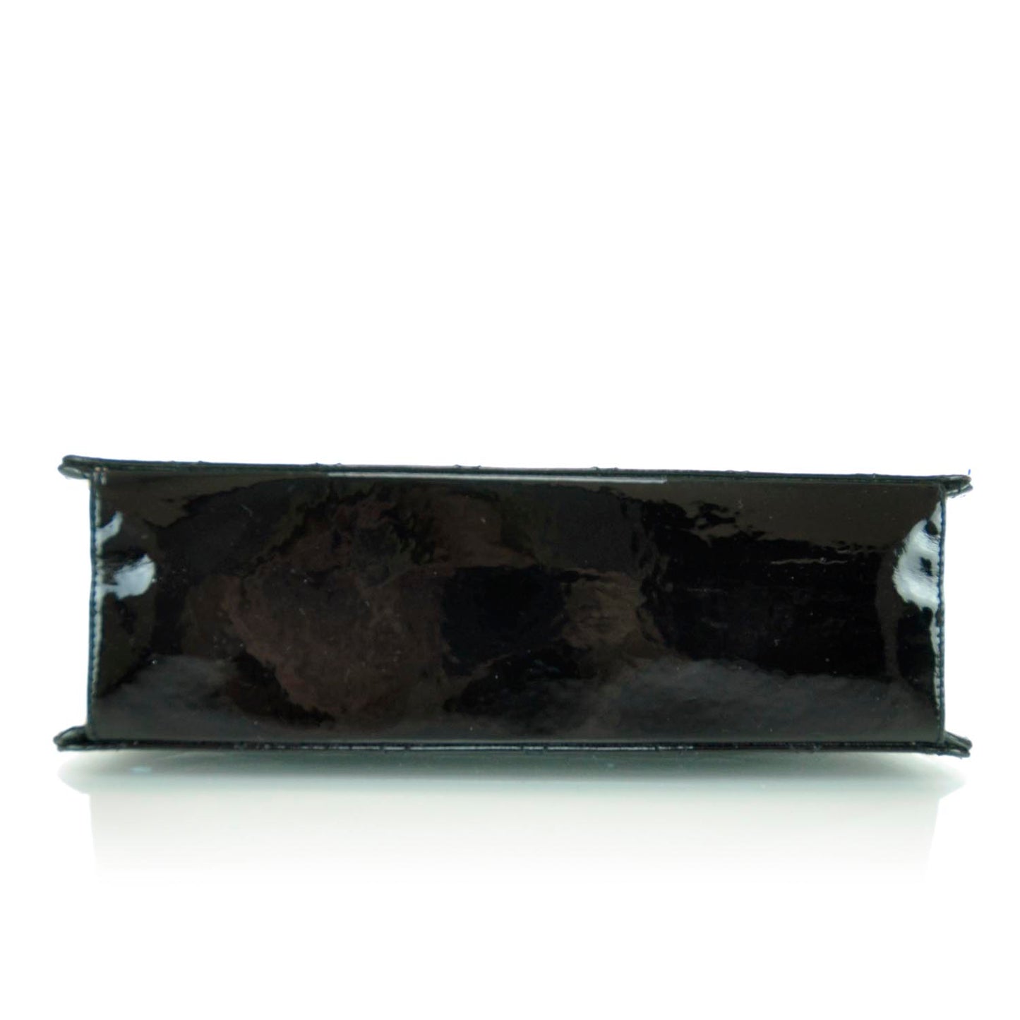 Patent Diamond Stitched Jumbo Flap Black