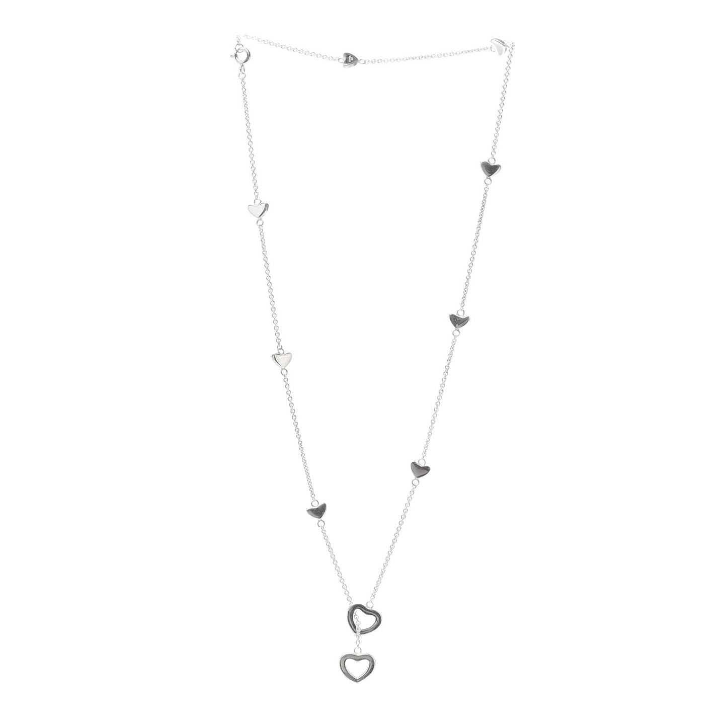 Sterling Silver Heart Lariat Necklace
