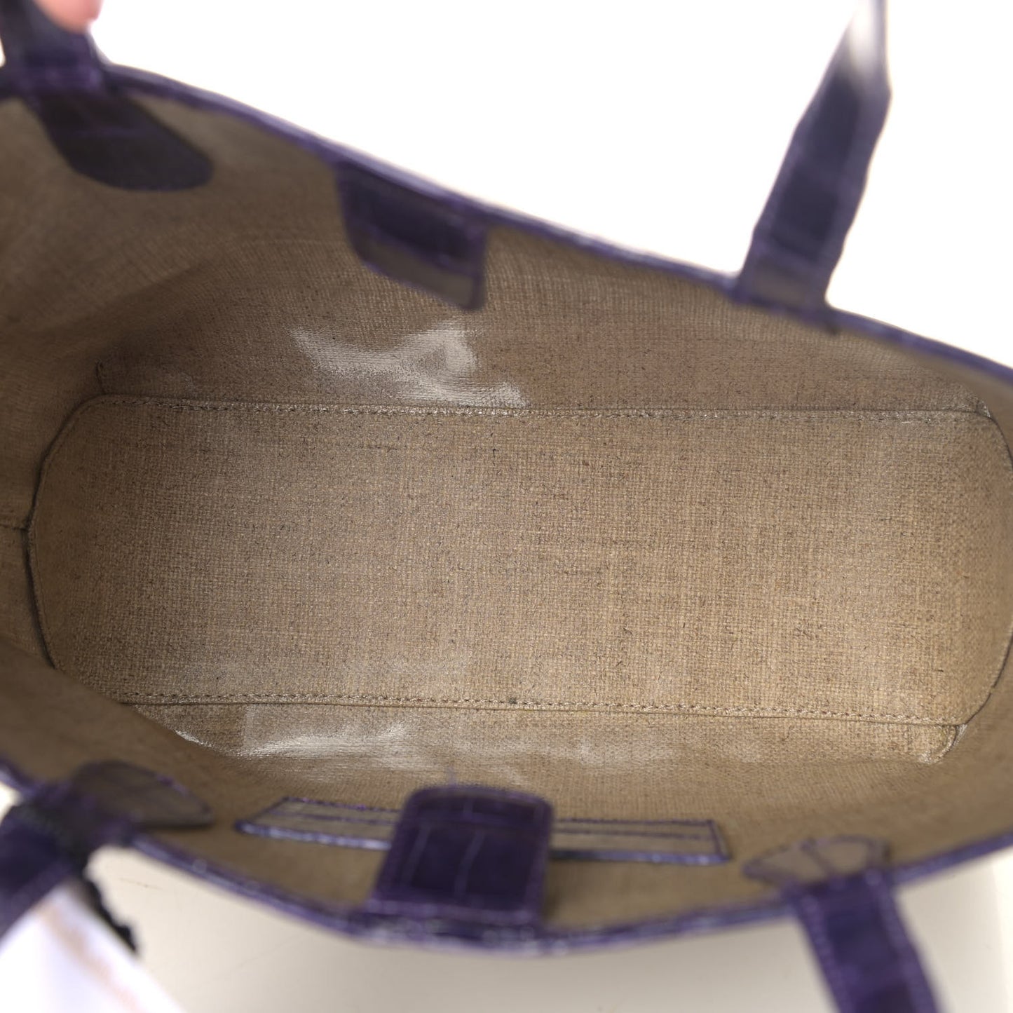 Linen Crocodile Mini Erica Shopper Tote Purple