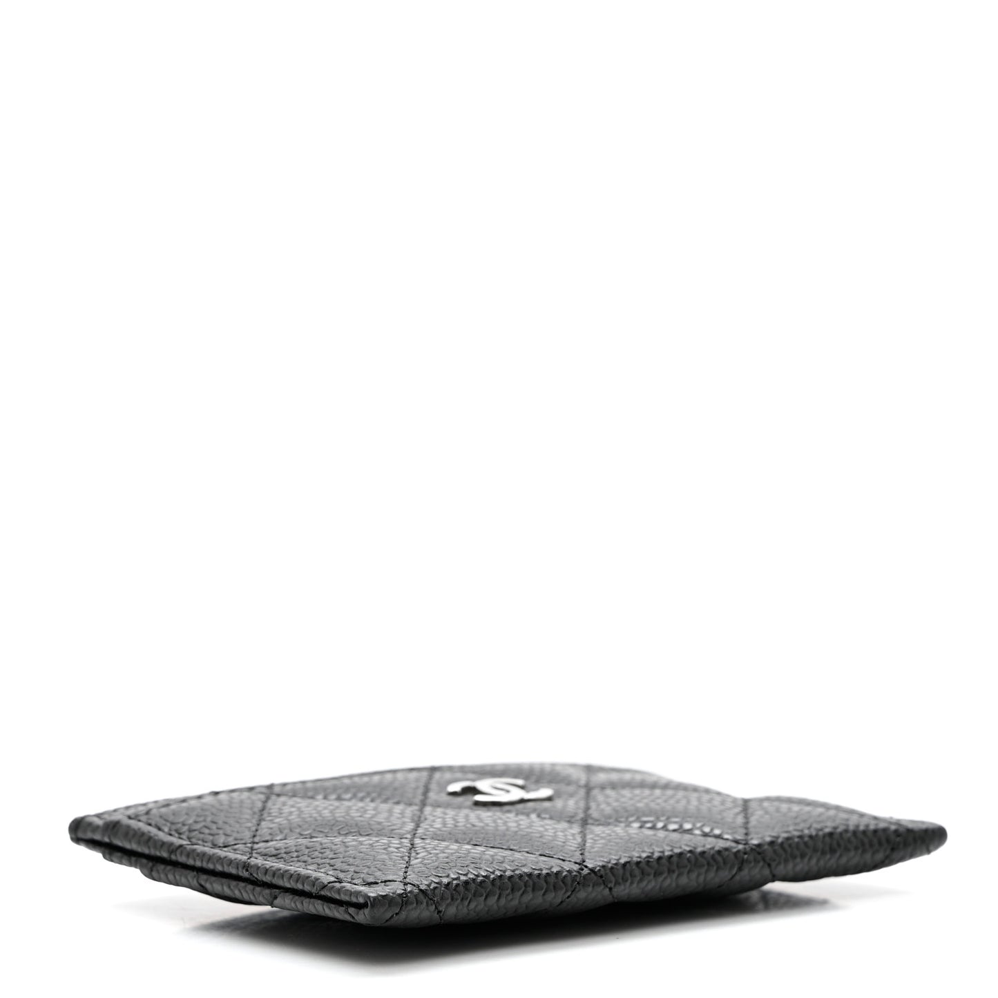 Caviar Quilted Card Holder Black