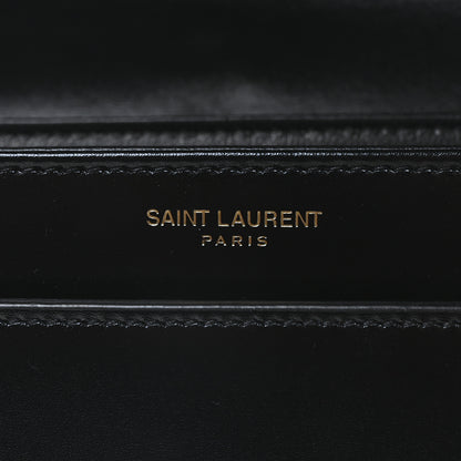 Saint Laurent Box Calfskin Monogram Medium Solferino Satchel Black 6 of 10