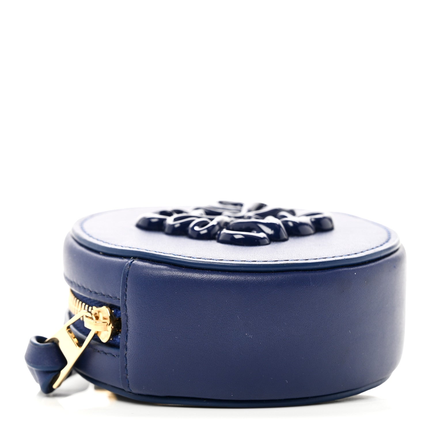 Loewe Calfskin Inflated Anagram Cookie Zip Coin Case Blue 1858995