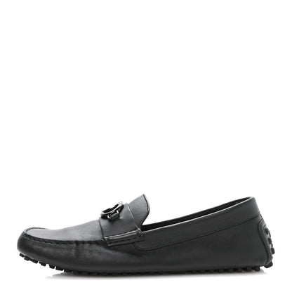 Gucci Soft Clove Calfskin Monochrome Mens Interlocking G Driver Loafers 12 Black 1 of 9