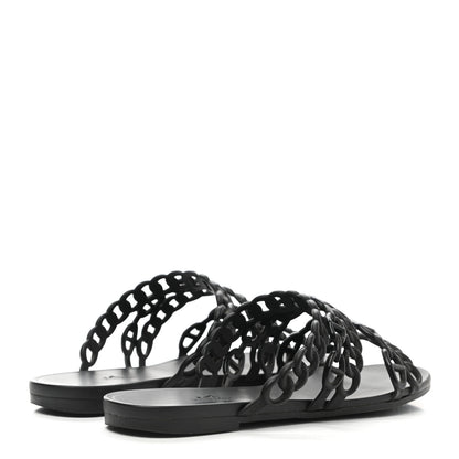 Hermes Rubber Chaine d'Ancre Nude Sandals 38 Black 4 of 8