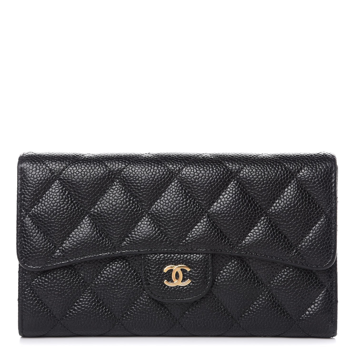 Chanel Caviar Quilted Long Flap Wallet Black 1 of 15