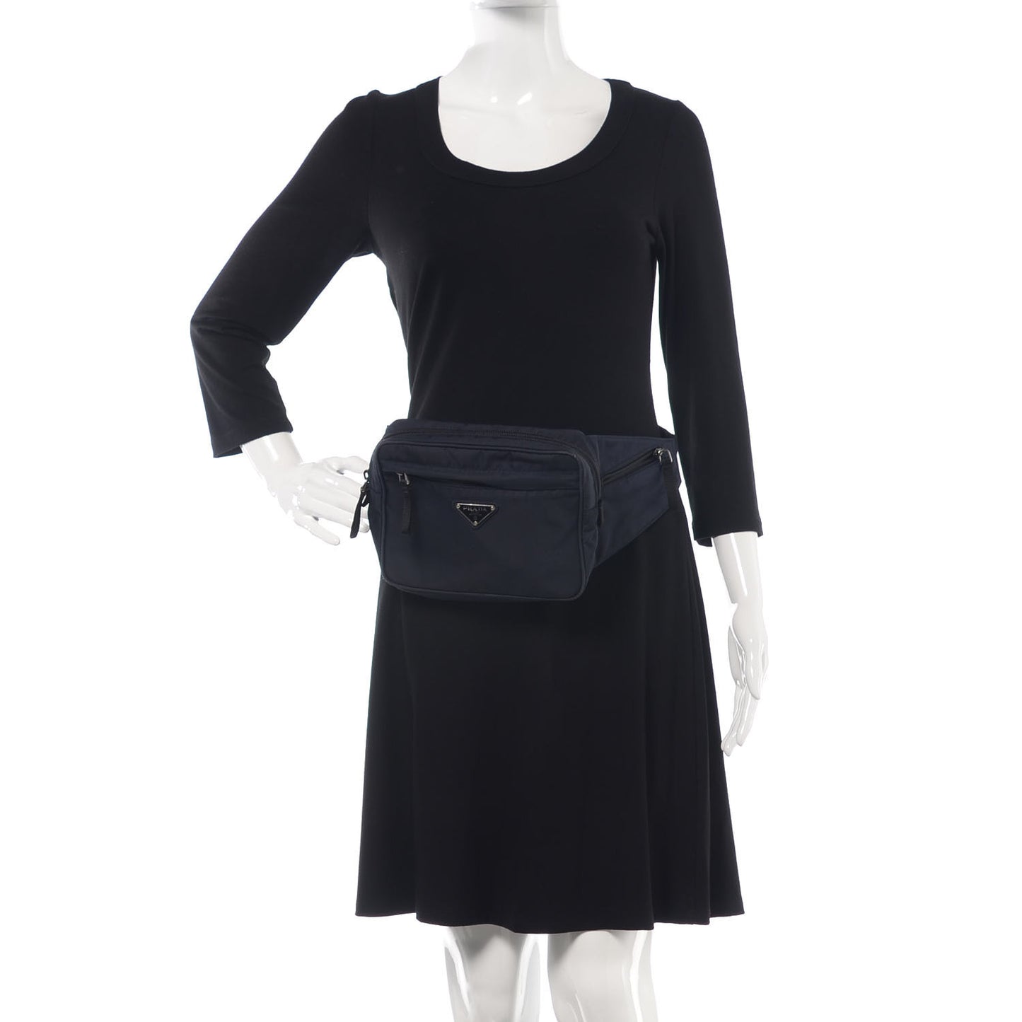 Tessuto Nylon Belt Bag Blue