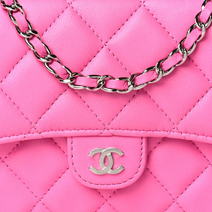 Chanel Lambskin Quilted Flap Phone Holder With Chain Neon Pink 9 of 12