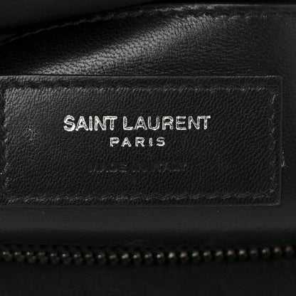 Saint Laurent Sheepskin Matelasse Chevron Monogram Large College Satchel Black 9 of 11
