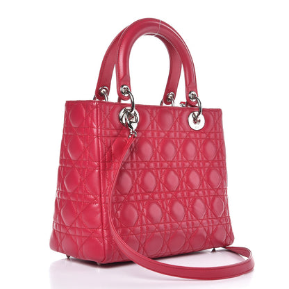 Christian Dior Lambskin Cannage Medium Lady Dior Pink 3 of 6