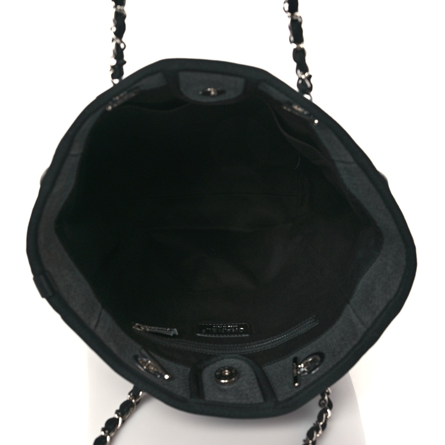 Chanel Canvas Mini Deauville Tote Dark Grey 4 of 6