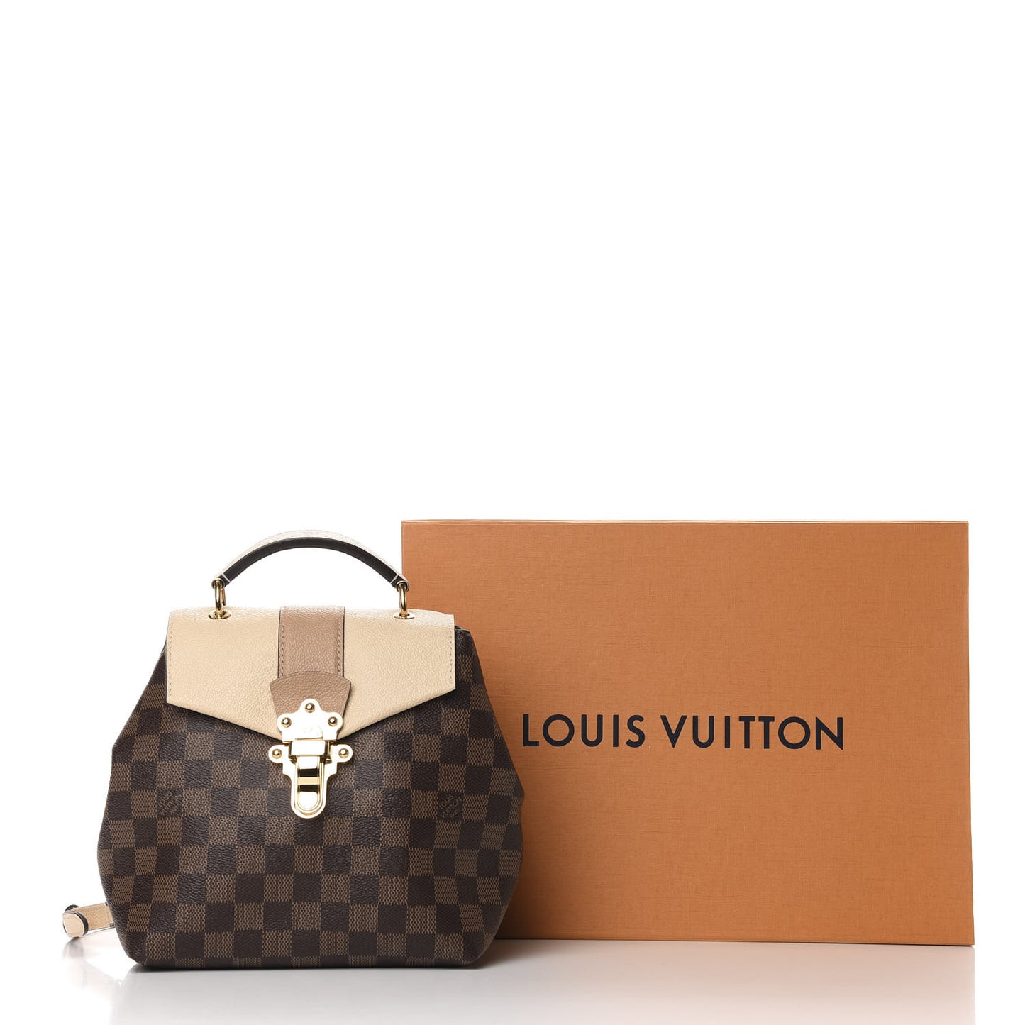 Damier Ebene Clapton Backpack Creme