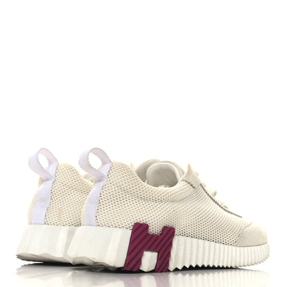 Hermes Air Mesh Suede Goatskin Bouncing Sneakers 36 White Orange Pink 5 of 9