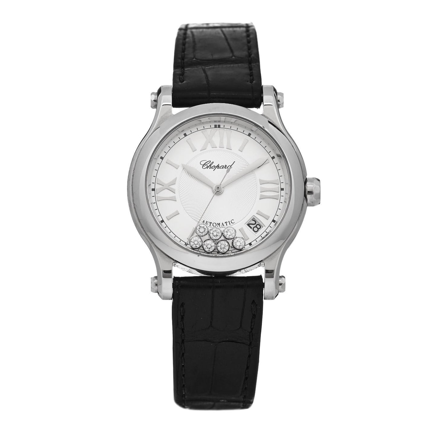 Stainless Steel Alligator 7 Diamond 36mm Happy Sport Automatic Watch
