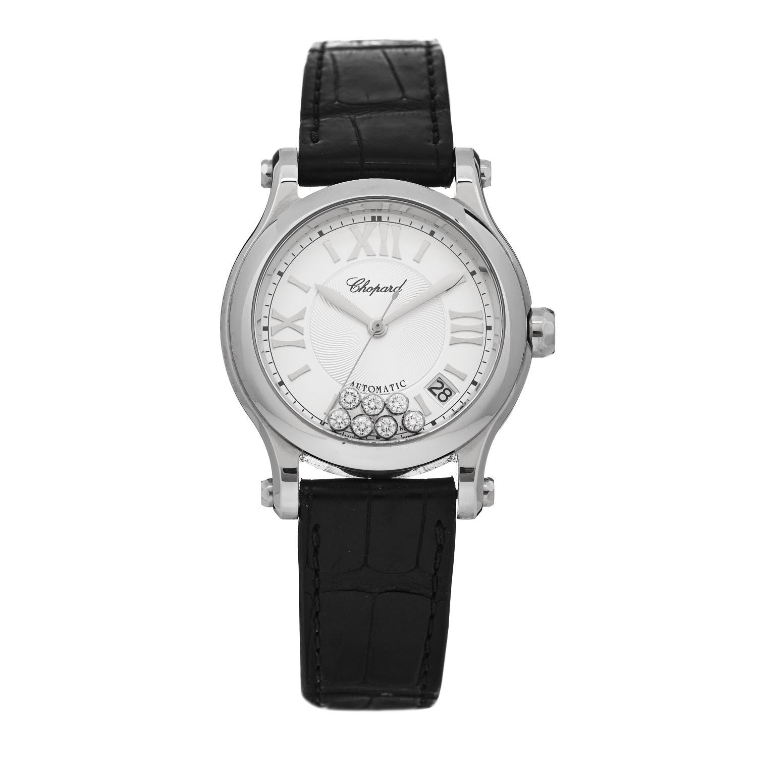 Chopard Stainless Steel Alligator 7 Diamond 36mm Happy Sport Automatic Watch 1 of 5