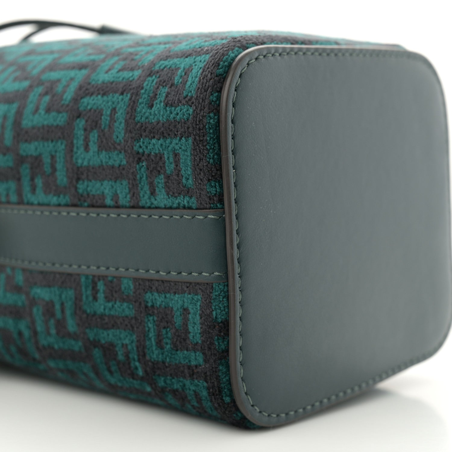 Fendi Chenille Vitello F is Fendi Micro FF Mini Mon Tresor Bucket Bag Verde Inglese 9 of 11