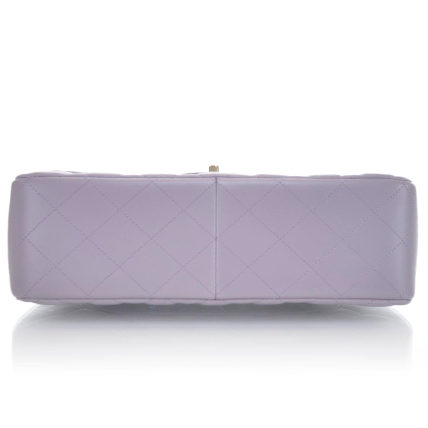 Lambskin Quilted Jumbo Double Flap Lilac