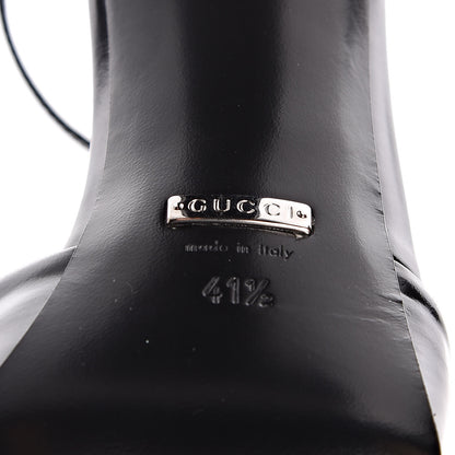 Gucci Regent Calfskin Horsebit Ankle Stap High Heel Pumps 41.5 Black 7 of 9