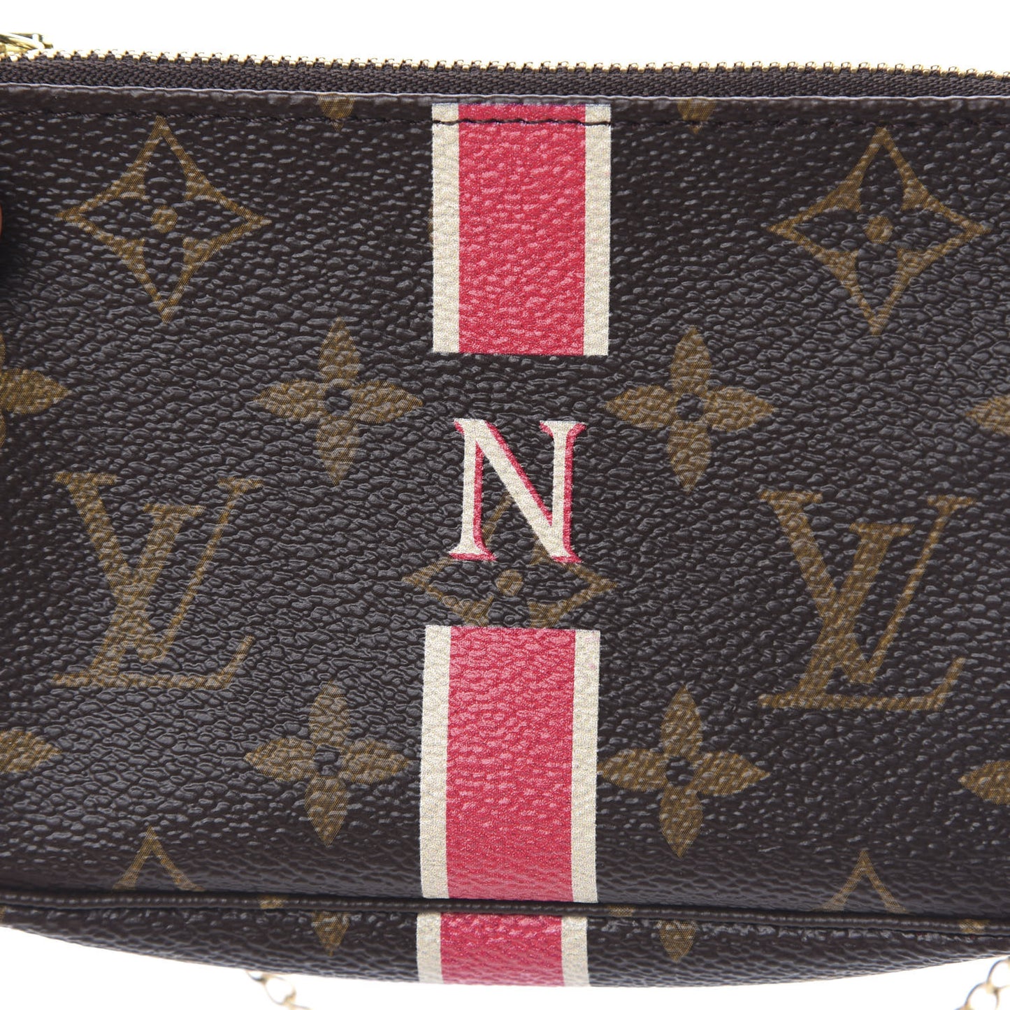 Monogram My LV Heritage Mini Pochette Accessories Fuchsia Ivory