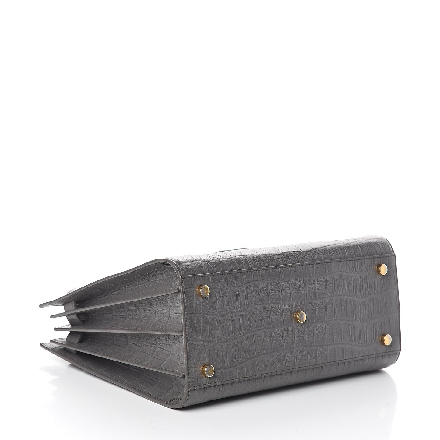 Calfskin Crocodile Embossed Small Sac De Jour Fog