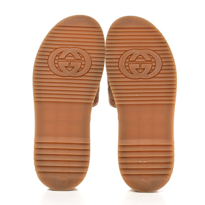 Gucci Canvas GG Monogram Angelina Platform Slide Sandals 41 Beige Ruggine 5 of 12