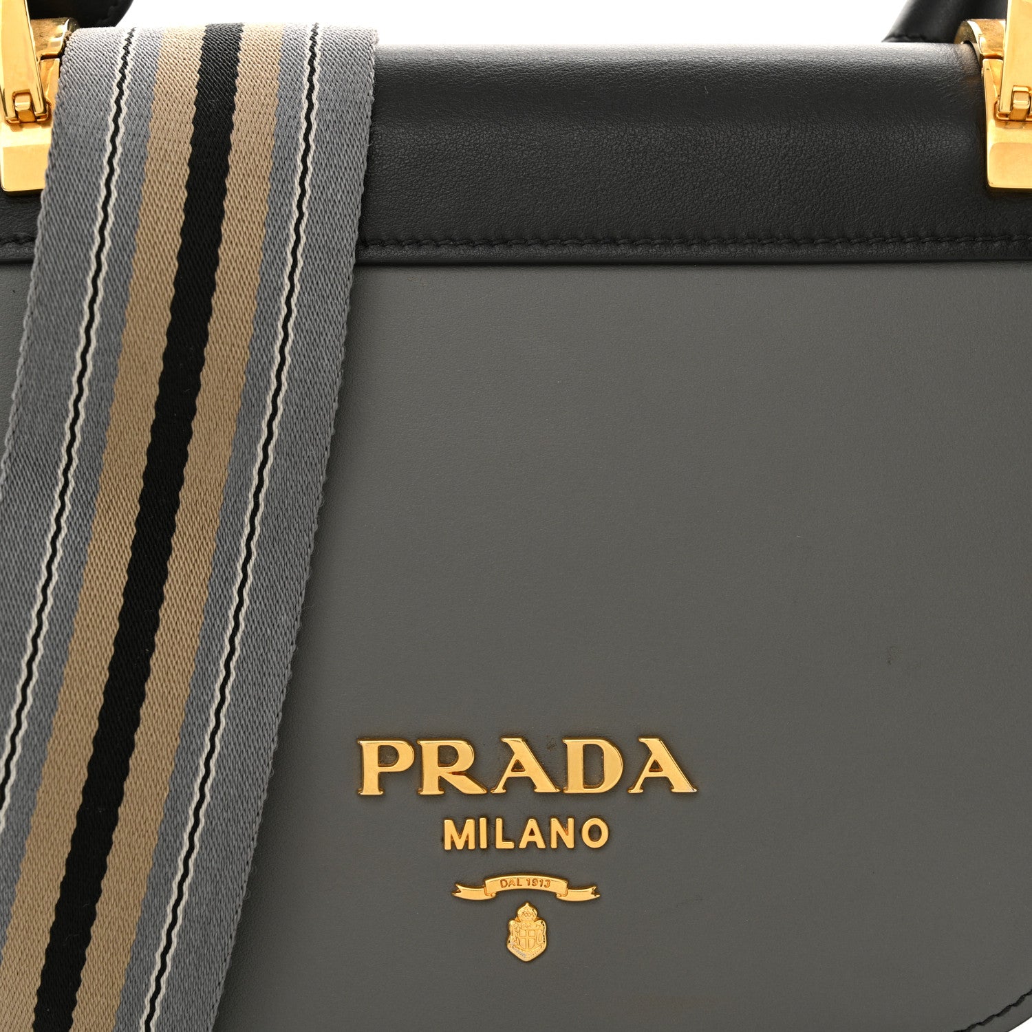 Prada City Calf Pionniere Saddle Bag Marmo Black 7 of 12