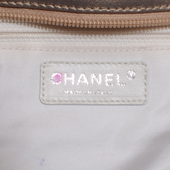 Chanel Coated Canvas Quilted Paris Biarritz XL Tote Gold 6 of 7