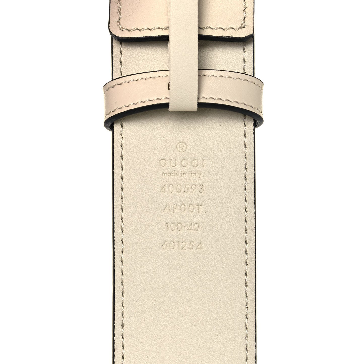 Calfskin Double G 40mm Belt 100 40 Mystic White