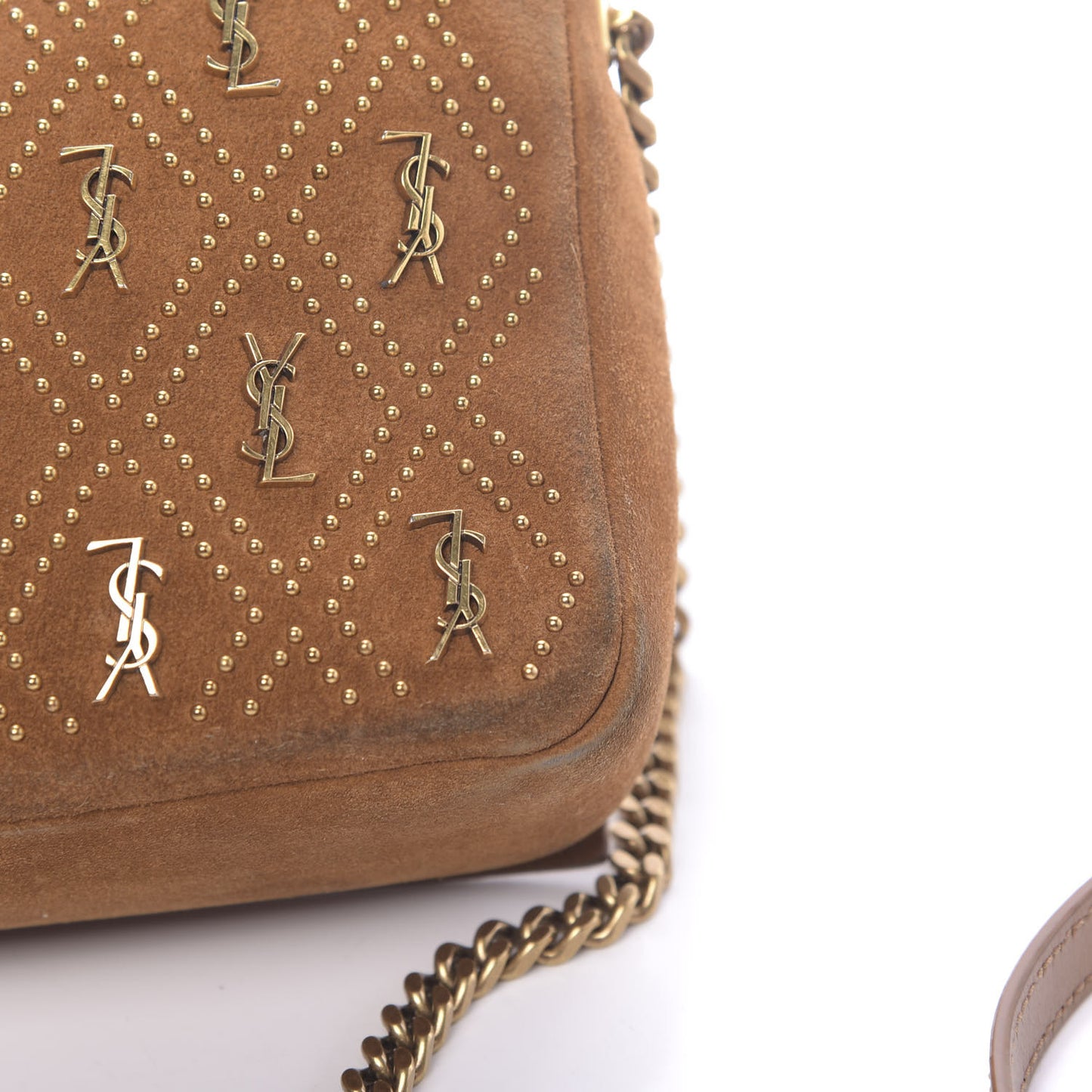 Suede Studded Monogram Kate 99 Cinnamon