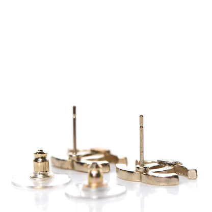 Chanel Crystal CC Earrings Gold 4 of 7