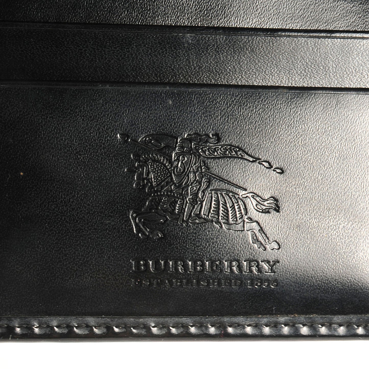 Patent Nova Check Tri-Fold Wallet Black
