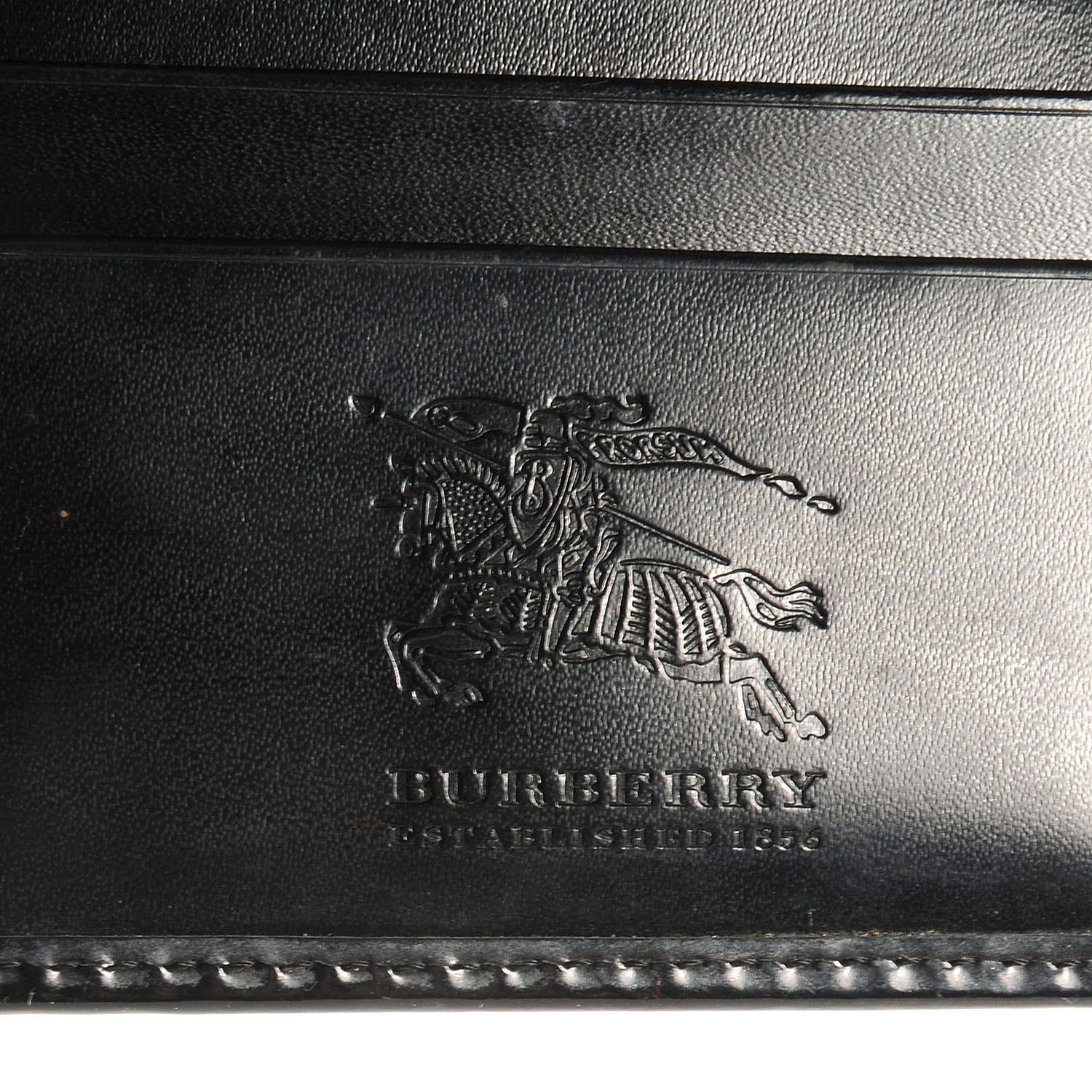 Burberry Patent Nova Check Tri-Fold Wallet Black 6 of 10