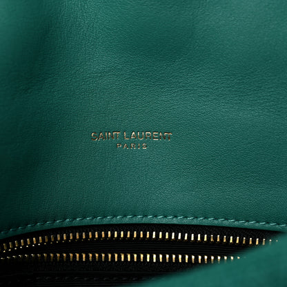 Saint Laurent Canvas Quilted Toy Loulou Puffer Monogram Chain Satchel Basil 6 of 10