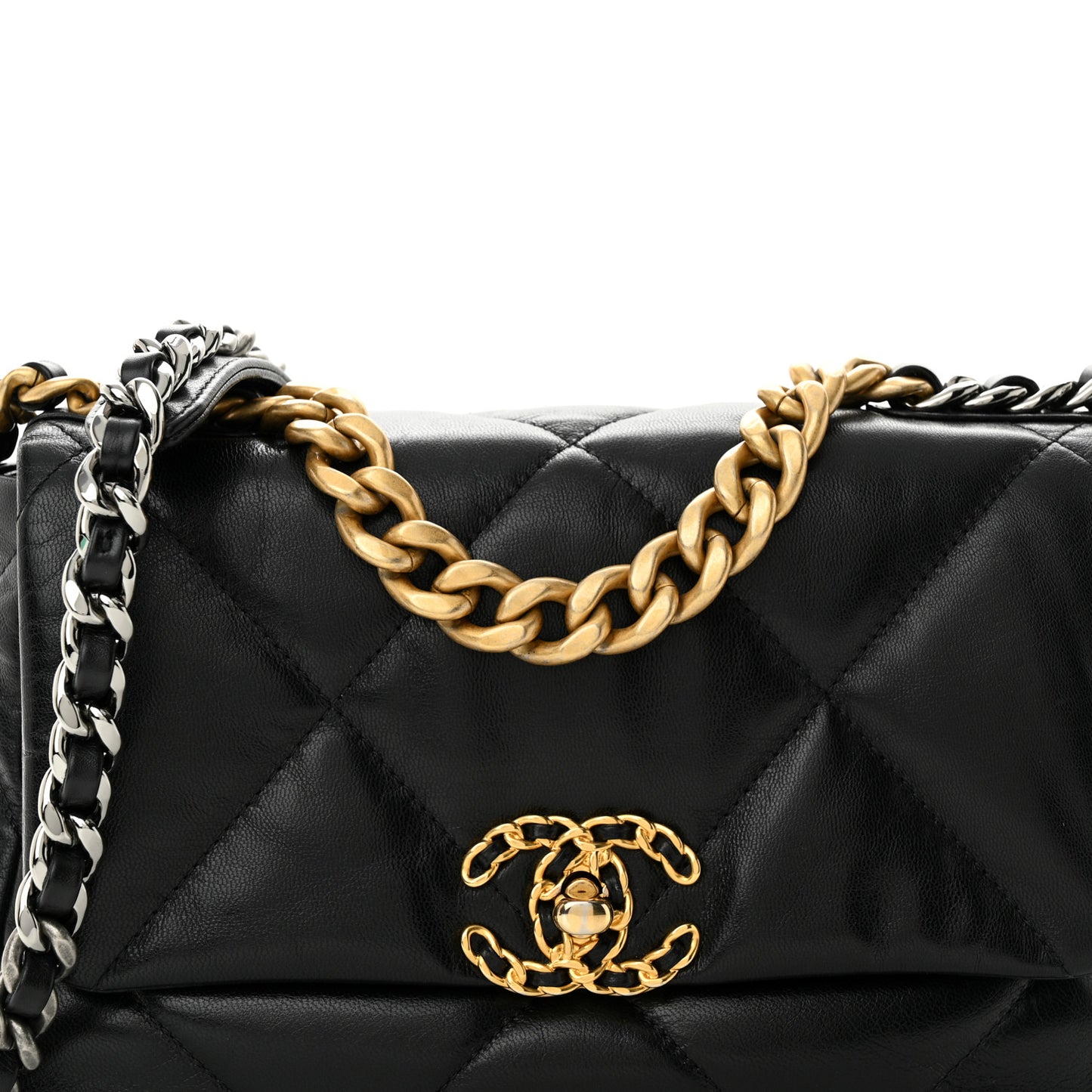 Goatskin Quilted Medium Chanel 19 Flap Black